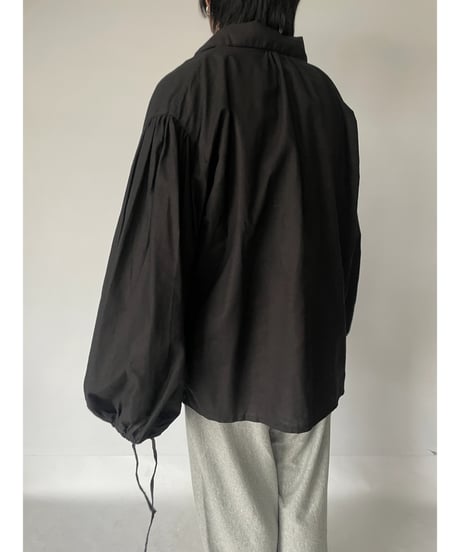 Vintage Lace up Gather Shirt