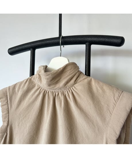 Back Zip High Neck Tops