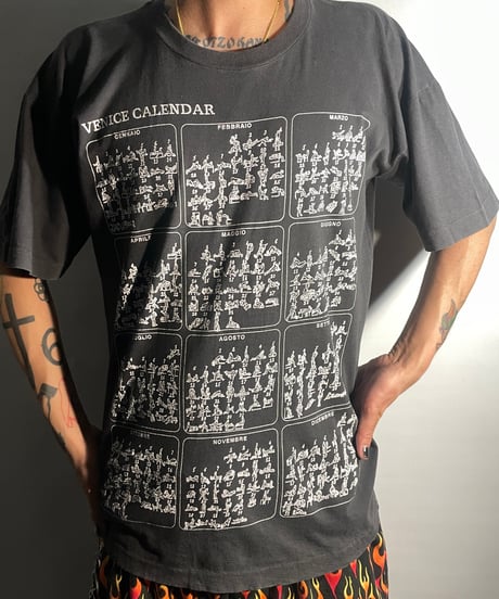 80~90s "VENICE CALENDAR" s/s tee
