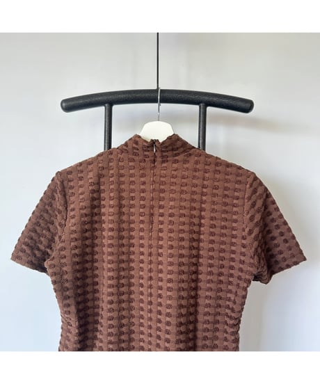 Back Zip Mock Neck Tops