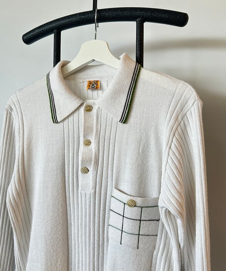euro vintage acrylic knit polo