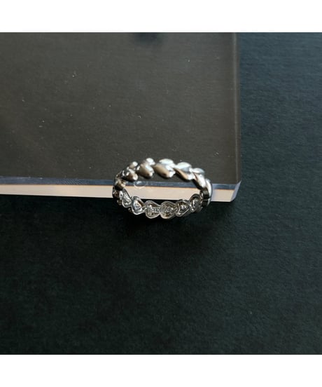 Vintage silver Many Heart ring