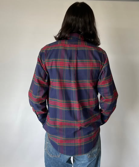 80-90s L.L.bean B/D check shirt 15h-33