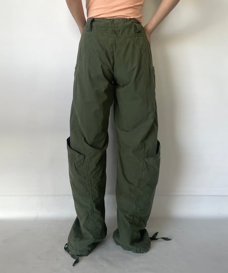 Europe vintage khaki cargo trouser