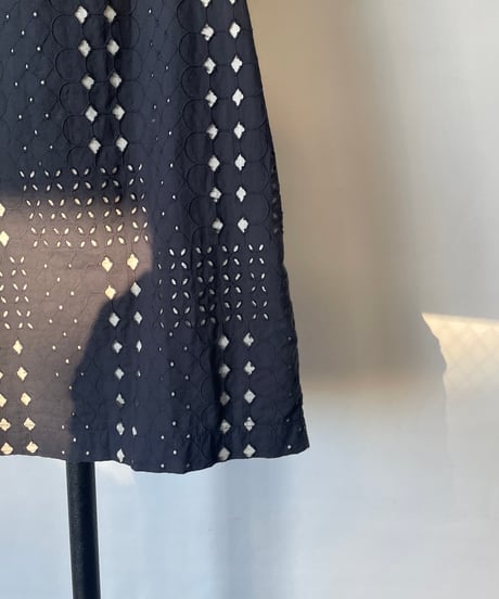 cut work lace mini dress