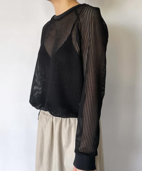 mesh L/S crew tops