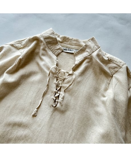 80-90s Vintage Lace up Shirt