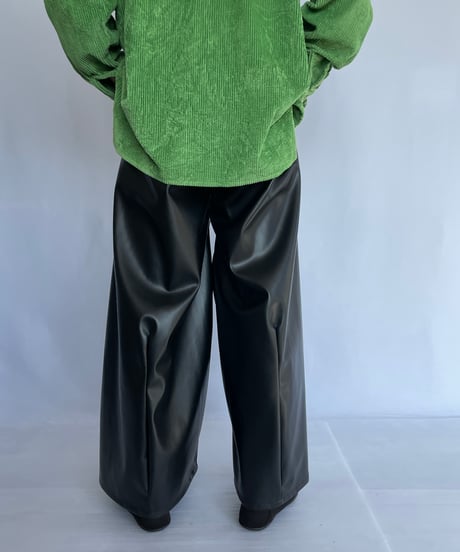 NAM "HORN PANTS - FAUX LEATHER" (BLACK)