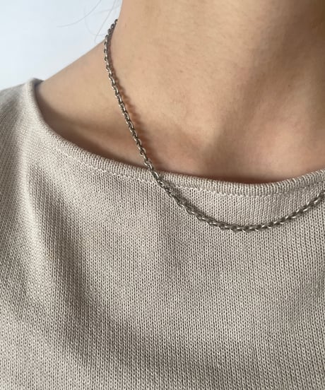 Vintage Silver925 tiny chain necklace Azuki ⑨