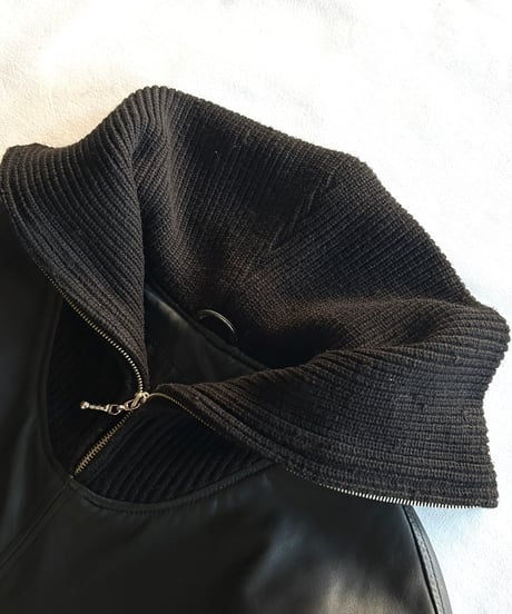 Europe Black Leather Pullover