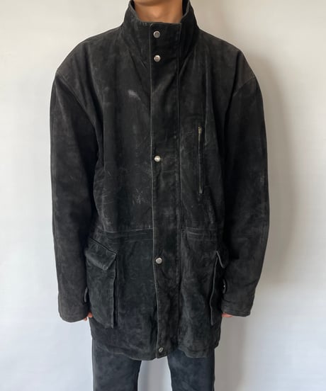 80-90s  Pig Skin Stand Collar Coat