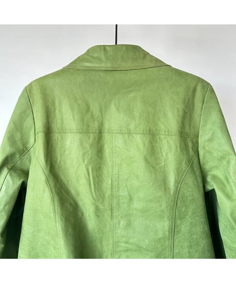 70s~80s Light Green Leather Jacket
