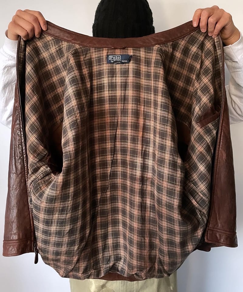 90s RALPH LAUREN leather swing top XL | Clout