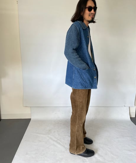 80-90s made in denmark denim knit jacket L