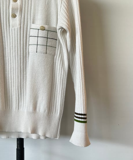 euro vintage acrylic knit polo