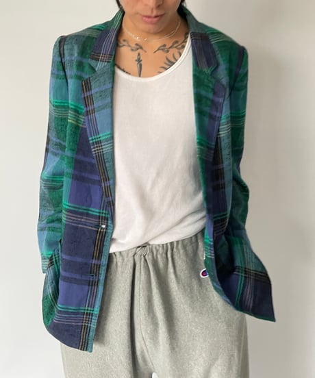 80s Vintage "YESSICA" Plaid Jacket