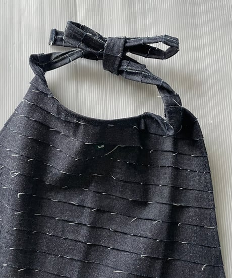 NAM HEAD APRON "FRINGE DENIM”