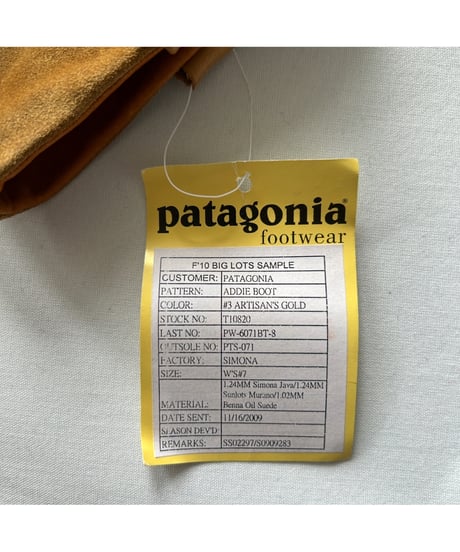 Dead Stock 10s Patagonia ADDIE BOOT