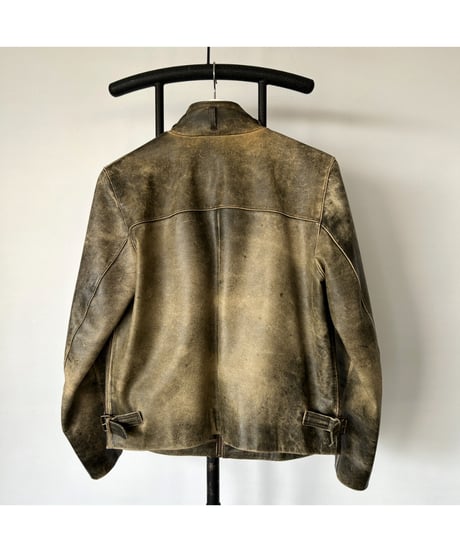 Vintage Stand Collar Leather Jacket