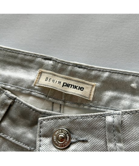 Silver Foil Denim Pants