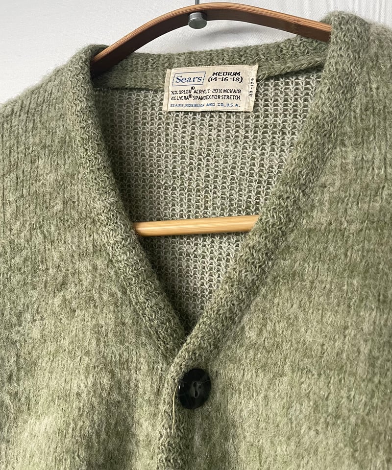 トップス Special 60s sears mohair cardigan 60'S Sears Mohair Cardigan Made in USA BLACK BROWN/L 60年代