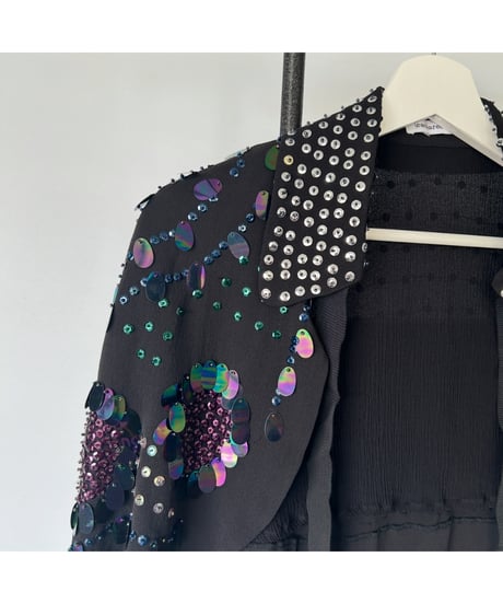 Sequin silk cape