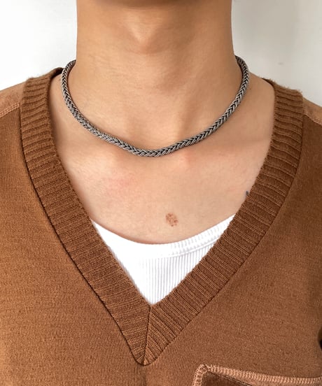 Europe Vintage Fox tail chain silver 925 necklace