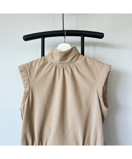 Back Zip High Neck Tops