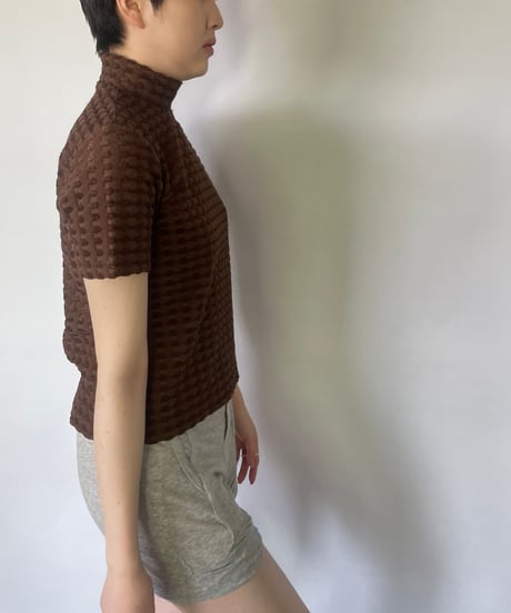 Back Zip Mock Neck Tops