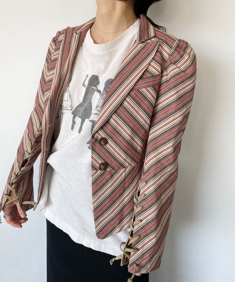 Made in France Vintage Lace up Jacket