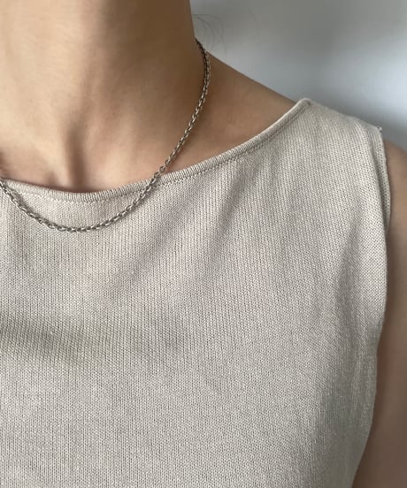 Vintage Silver925 tiny chain necklace Azuki ⑨