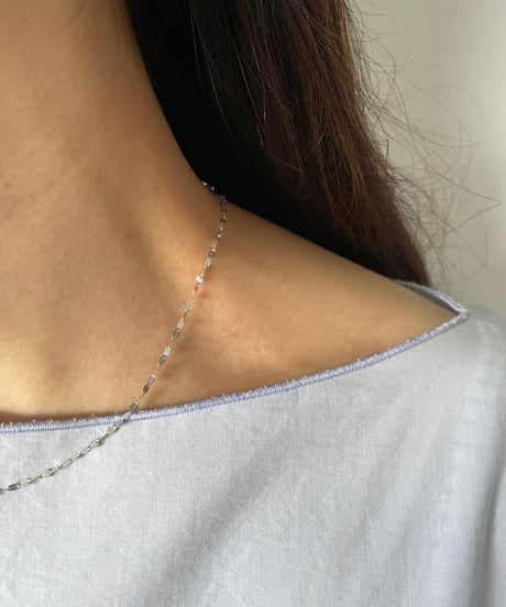 DEAD STOCK Vintage Italy925 tiny chain necklace Design 15