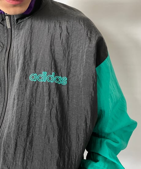 80s adidas nylon track jacket M