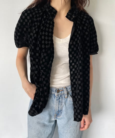 GIORGIO ARMANI block check tops