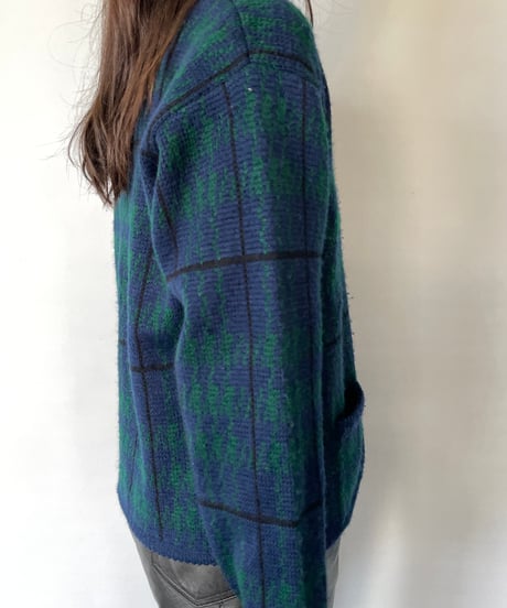 Tally Ho Green Check Cardigan