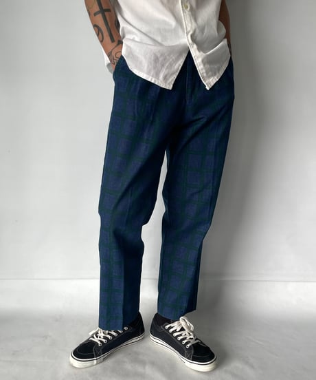 80s Checked denim trousers