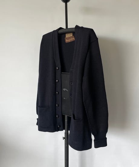 50-60s  lettered cardigan "Dark Navy"