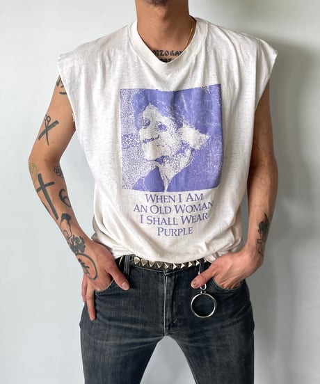 80s Hanes "purple old woman" sleeveless tee XL
