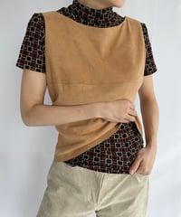 Faux suede side zip Vest