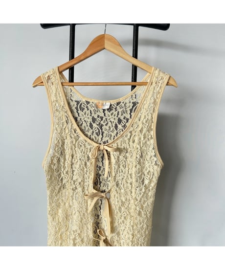 flower lace see-through Vest