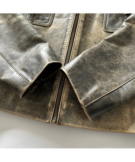 Vintage Stand Collar Leather Jacket
