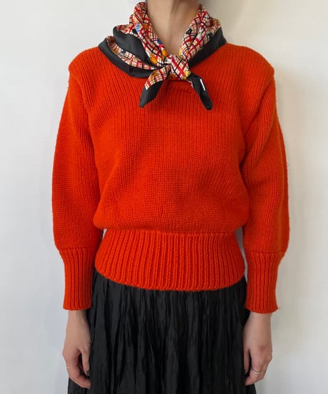 50s Roper Knitting Co v-neck sweater /orange