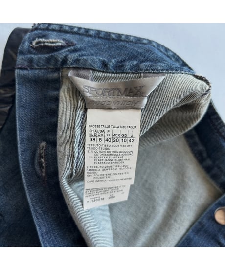 MADE IN ITALY "back button denim tops"