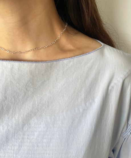 DEAD STOCK Italy 925 tiny chain necklace Heart 17