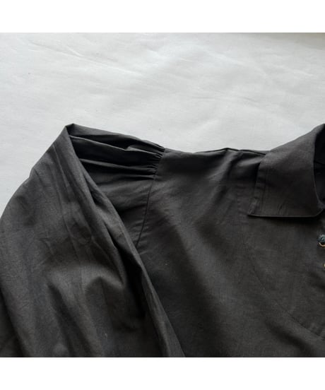 Vintage Lace up Gather Shirt