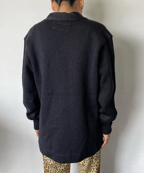 50-60s  lettered cardigan "Dark Navy"