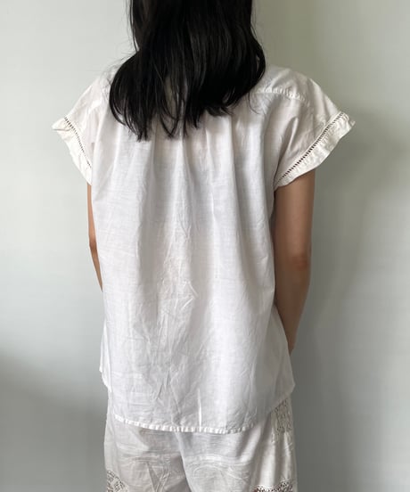 Europe vintage white blouse　44