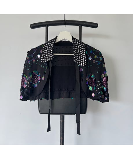 Sequin silk cape