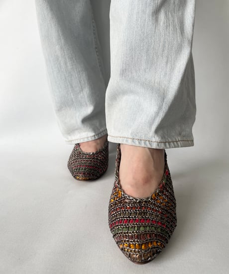 CLAUDIO MERAZZI mesh leather pumps