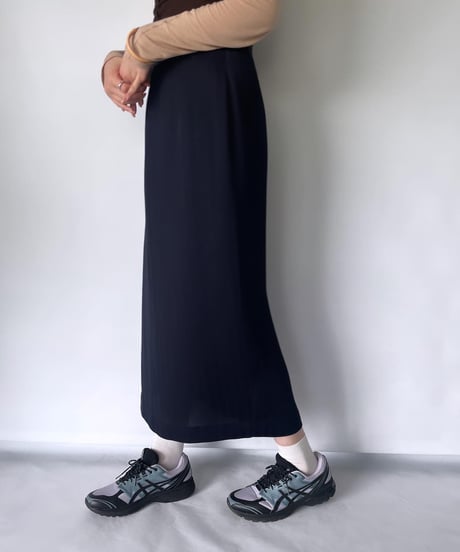 70-80s VINTAGE Stripe Slit Skirt "navy"